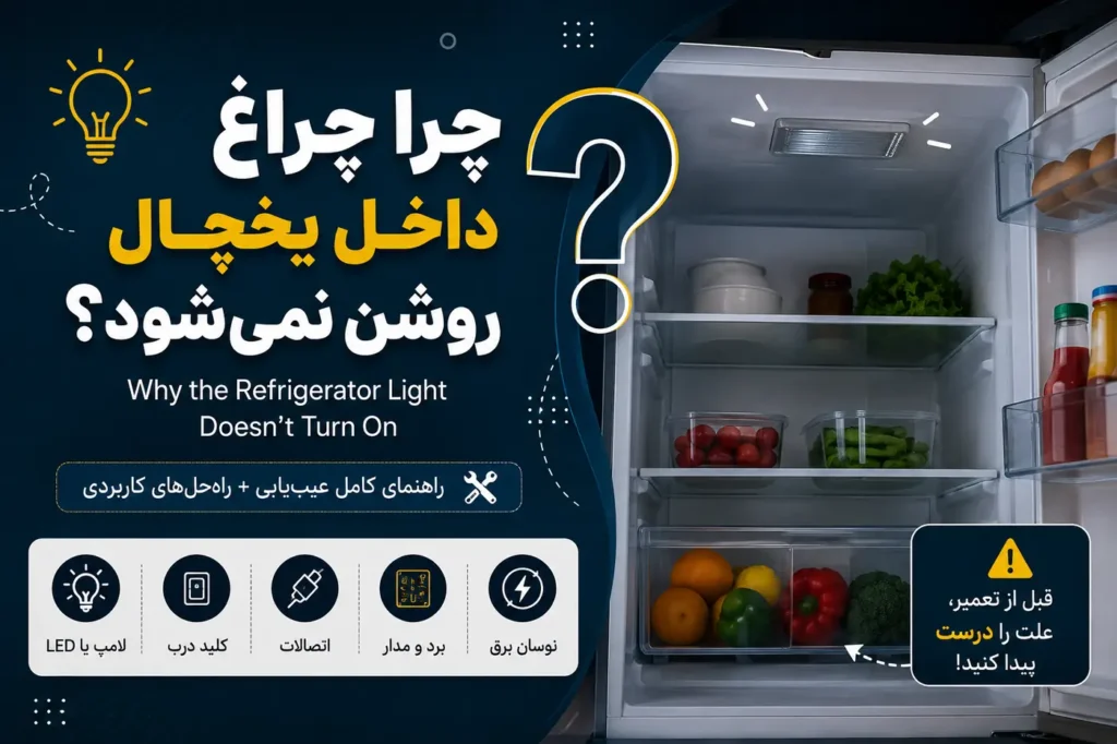 کاور مقاله درباره روشن نشدن چراغ داخل یخچال